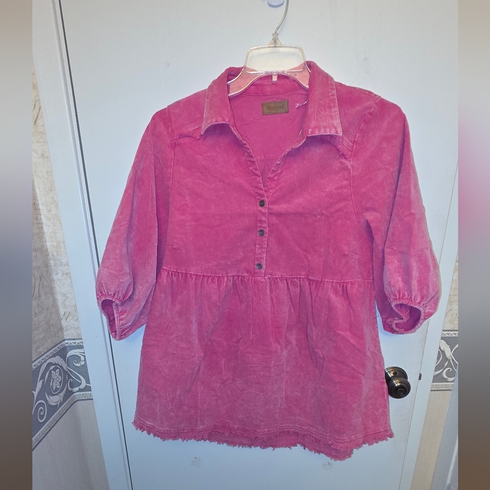 Pink Corduroy Top